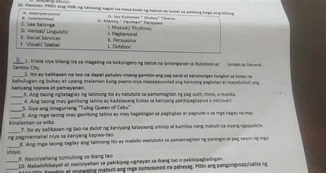 Pasagot Po Nito Mahirap Po Ang Activity Na Ito Kaya Wag Mo Sagutan Pag