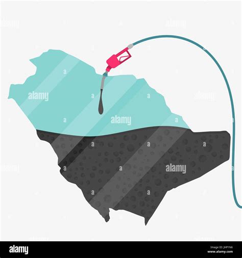 Map Of Saudi Arabia Being Fueled By Oil Gas Pump Fueled Map On The