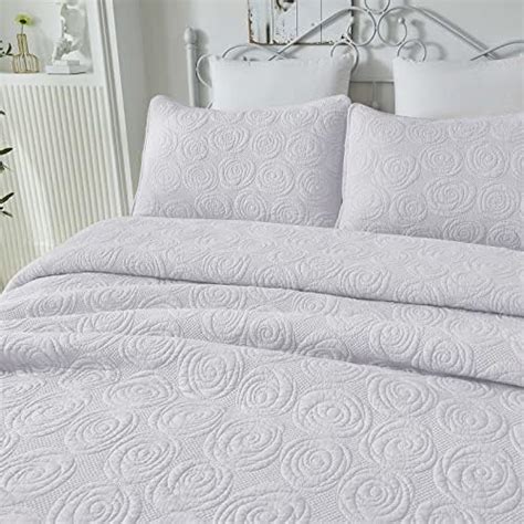 Amazon Brandream Cream White Quilt Set Cotton Queen Size