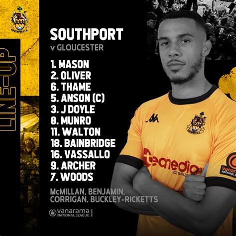 Southport Football Club on Twitter: "Today's lineup against Gloucester City 👇 https://t.co ...