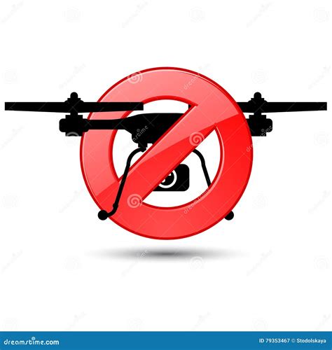 Signe Interdit Par Vols De Quadcopter Bourdon Illustration De Vecteur