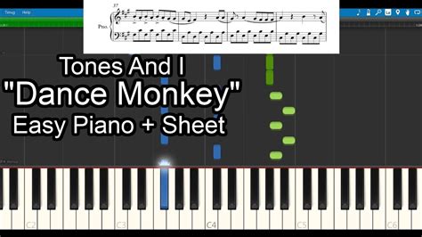 Tones And I Dance Monkey Easy Piano Sheet Music Youtube