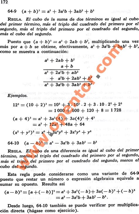 Álgebra 1 González Mancil Cubo de la suma de dos términos Opentor