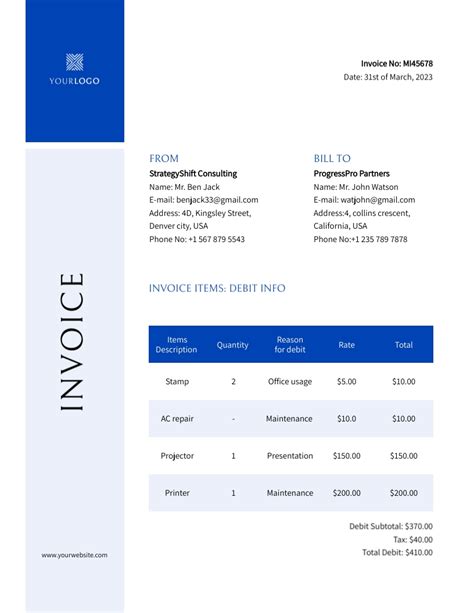 Mixed Invoice Template Visme