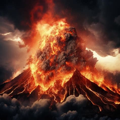 Premium Ai Image A Volcano Erupting Nature Disaster Generative Ai