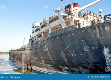 Rusted Old Ship Wreck Located In The Museum Of Tallinn Editorial Image