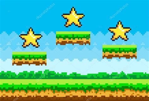 Pixel Art Estrellas Vectoriales De Estilo Para Retro Pixel Juego Shiner Objetos De Oro