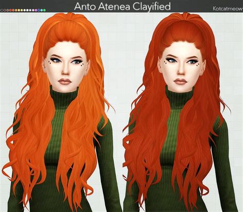 Kot Cat Anto S Atenea Hair Clayified Sims 4 Hairs