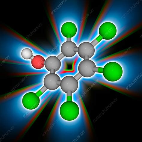 Pentachlorophenol Organic Compound Molecule Stock Image F