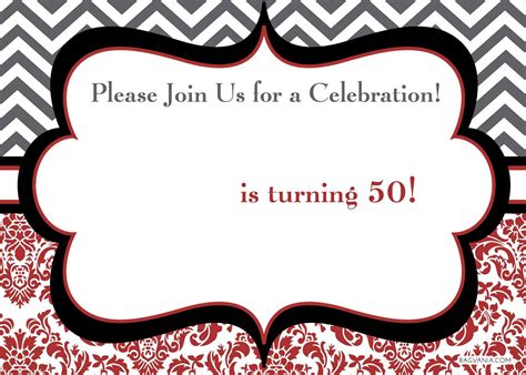 Free 50th Birthday Party Invitations Wording Free Printable Birthday