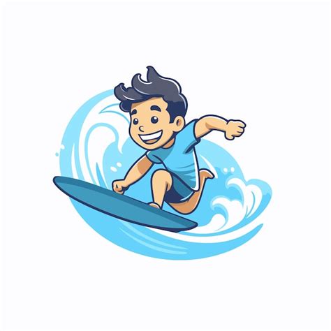 Premium Vector Surfer Cartoon Character Vector Illustration Isolated