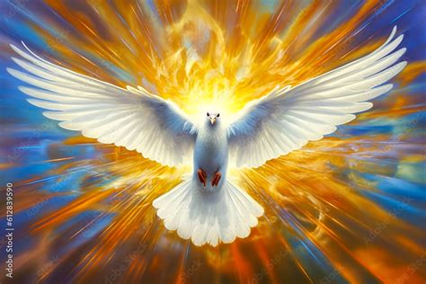 Graphic And Biblical Representation Of The Holy Spirit In The Form Of A