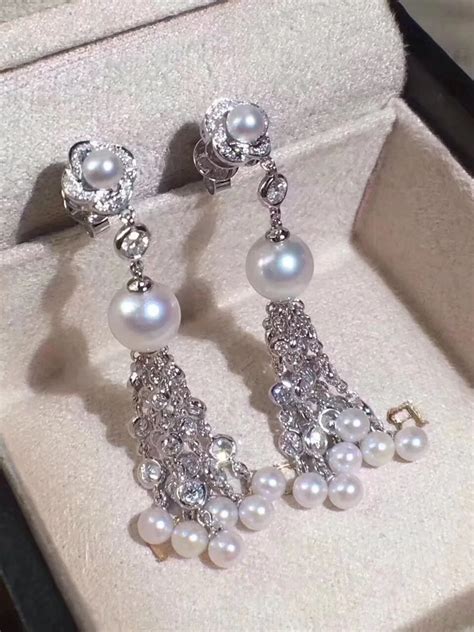 Natural Fresh Water Pearl Tassels Drop Earring 925 Sterling Silver With