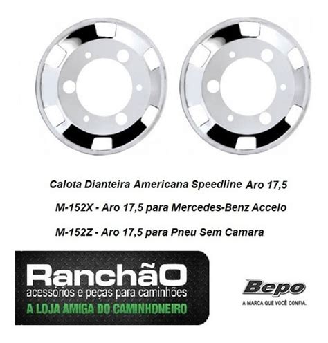 Par Calota Dianteira Caminhão Aro 17 5 Speedline Mb Vw Ford Frete grátis