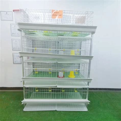 H Type 4 Tiers Galvanized Broiler Chicken Cage For Broiler Chicken