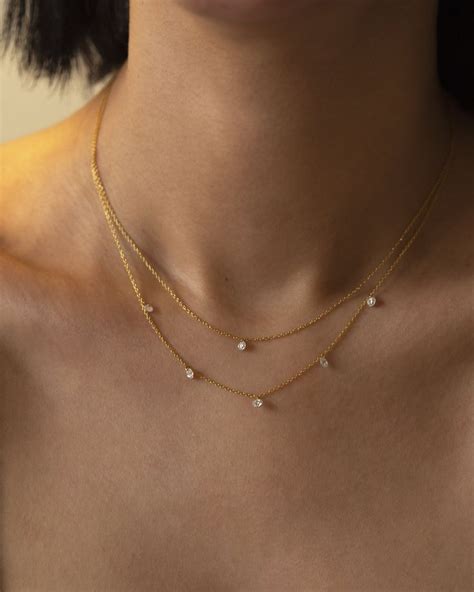 Bare Diamond Necklace In Gold Minimalist Jewelry Minimalist