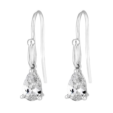 Simply Silver Sterling Silver 925 Cubic Zirconia Pear Drop Earrings