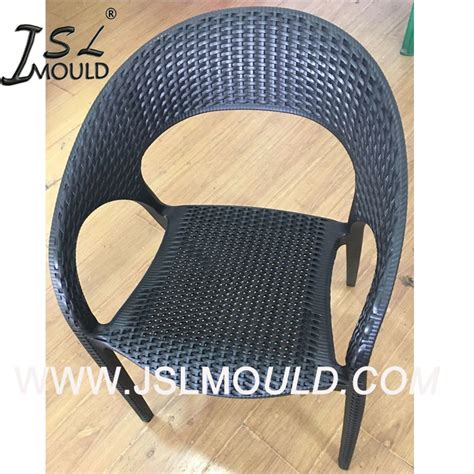 Customized New Design Injection Plastic Rattan Chair Mould With Armrest