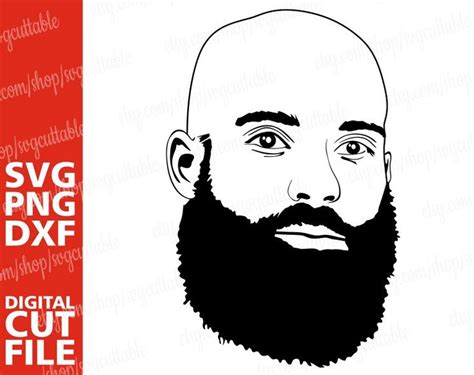 Beard Black Afro Man Svg Bald Man Clipart Beard Svg Man Svg Hipster