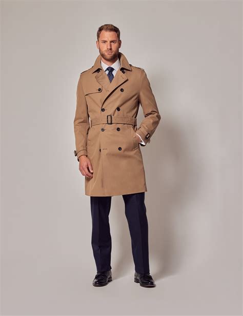 Mens Khaki Trench Coat Hawes Curtis