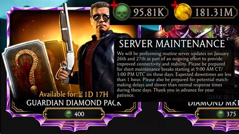 MK Mobile Server Maintenance And Guardian Diamond Vs Elite Netherrealm