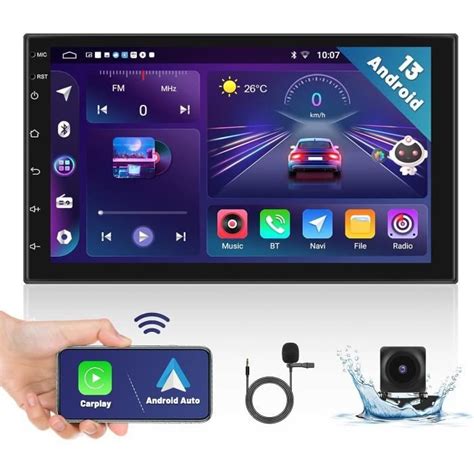 Hikity Android 13 Autoradio 2 Din Avec Apple CarPlay Android Auto Sans