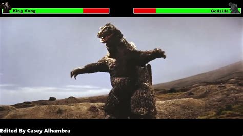 King Kong Vs Godzilla Final Battle With Healthbars Youtube