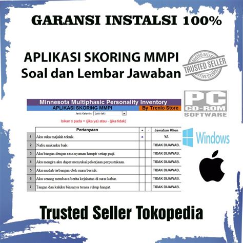 Jual Paket Alat Tes Psikologi MMPI Dan Aplikasi Skoring MMPI Shopee