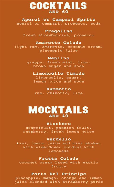 Menu of Trattoria Toscana | Trattoria Toscana Menu, Souk Madinat ...