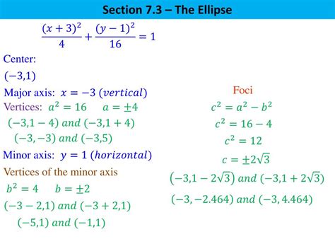 Ppt Section 7 3 The Ellipse Powerpoint Presentation Free Download Id 2616238