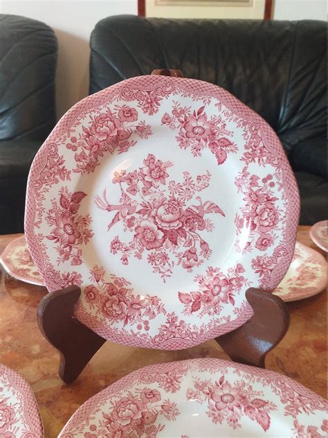 ENOCH WEDGWOOD TUNSTALL Vintage Plates 6 Pink English Plates Etsy