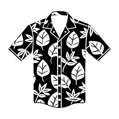 Una Camisa Negra Y Blanca Con Un Patrón Negro Y Blanco Vector Premium