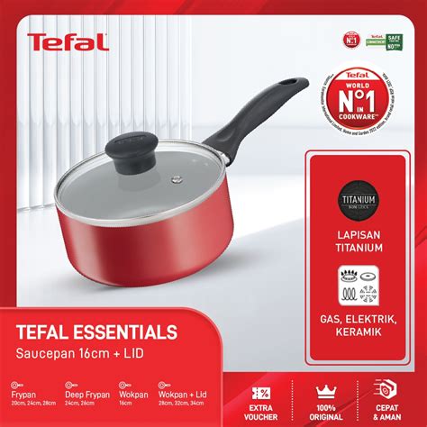 Jual Tefal Essentials Saucepan Panci Cm Lid Panci Anti Lengket