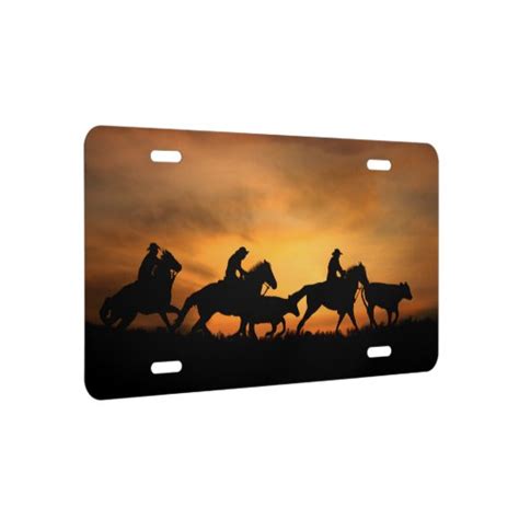 Country Western Cowboy Steer Roundup License Plate | Zazzle.com