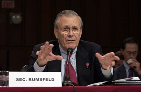 Secretary Of Defense Donald H Rumsfeld Answers A Senators Question