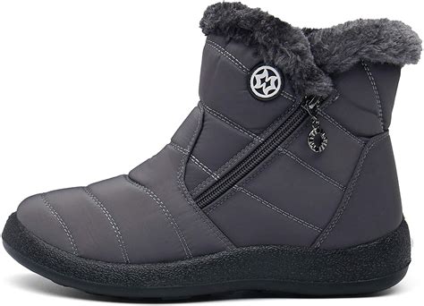 Kaegreel Womens Winter Waterproof Warm Lined Snow Boots Shaft Shoes