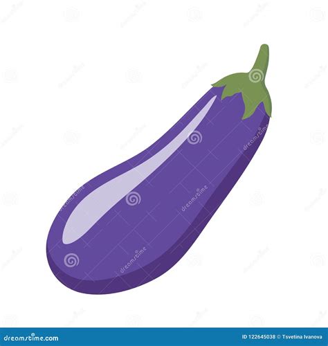 Colorful Eggplant Clipart Cartoon Eggplant Vector Illustration Stock