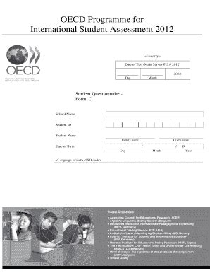 Fillable Online Oecd Oecd Programme For International Student