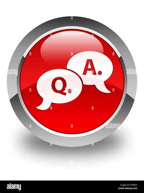 Question Answer Bubble Icon Isolated On Glossy Red Round Button