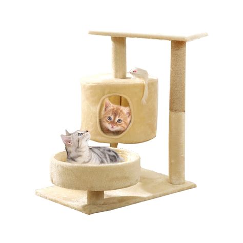 Cat Climbing Frame Litter Tree Solid Wood Scratching Board Jumping