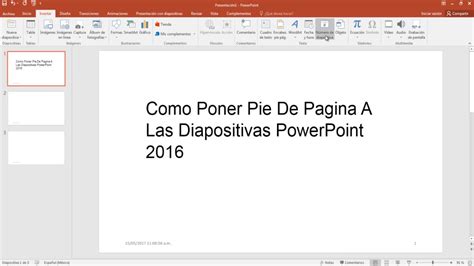 Como Poner Pie De Pagina A Las Diapositivas PowerPoint 2016 YouTube