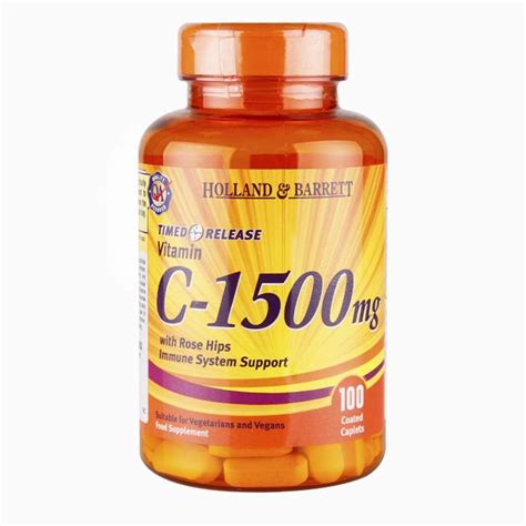 Vitamin C Timed Release With Wild Rose Hips 100 Caplets 1500mg