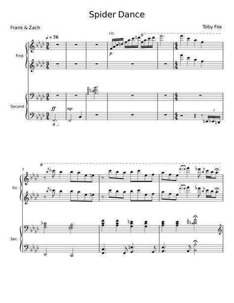 Spider Dance Frank Sheet Music For Piano Piano Duo