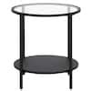 Meyer Cross Sivil In Blackened Bronze Round Glass Side Table With