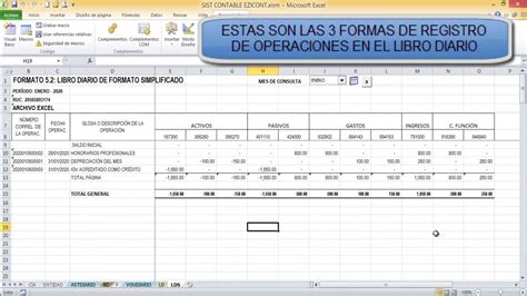 Sistema Contable En Excel Ezicont Asiento Diario Youtube