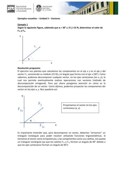 Ejemplos Resueltos Unidad Vectores Ejemplo Seg N La Siguiente