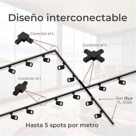 Luminario Spot Dirigible Para Riel Illux Tl Base Gu Mercadolibre