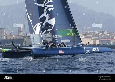 The Sailgp F Catamaran In Racing During Sailgp Final In Marseille