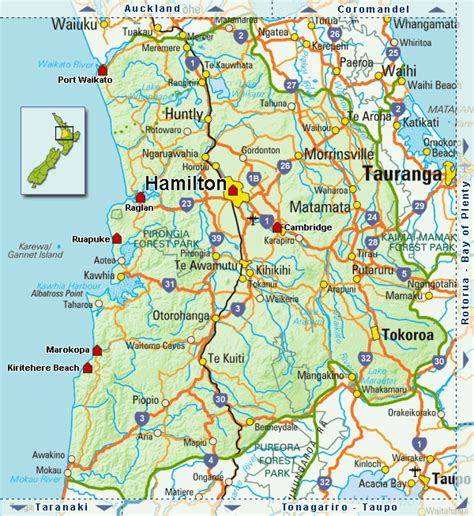 Waikato Region Map Waikato New Zealand • Mappery