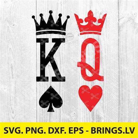 King And Queen Svg King Of Spades Svg Queen Of Hearts Svg Png